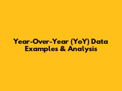 Year-Over-Year (YoY) Data Examples & Analysis