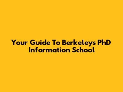 Your Guide To Berkeley's PhD Information School