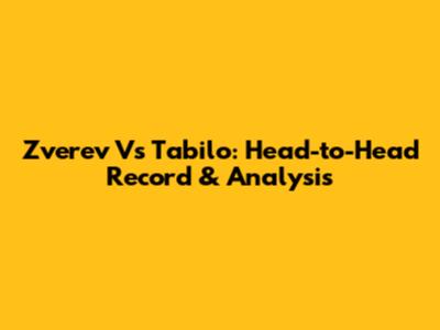 Zverev Vs Tabilo: Head-to-Head Record & Analysis